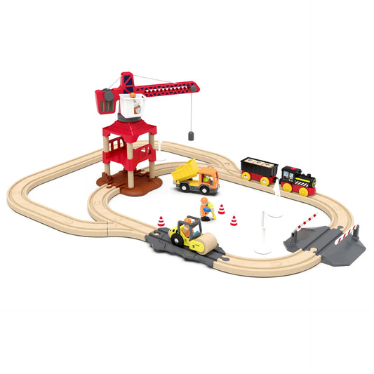 Wooden Railway Track Set