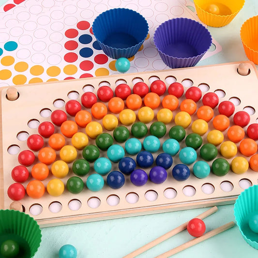 Wooden Color Classification Clip Bead Toy