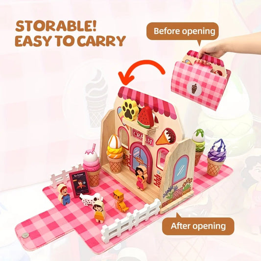 Portable Wooden Pretend Play Toy Set