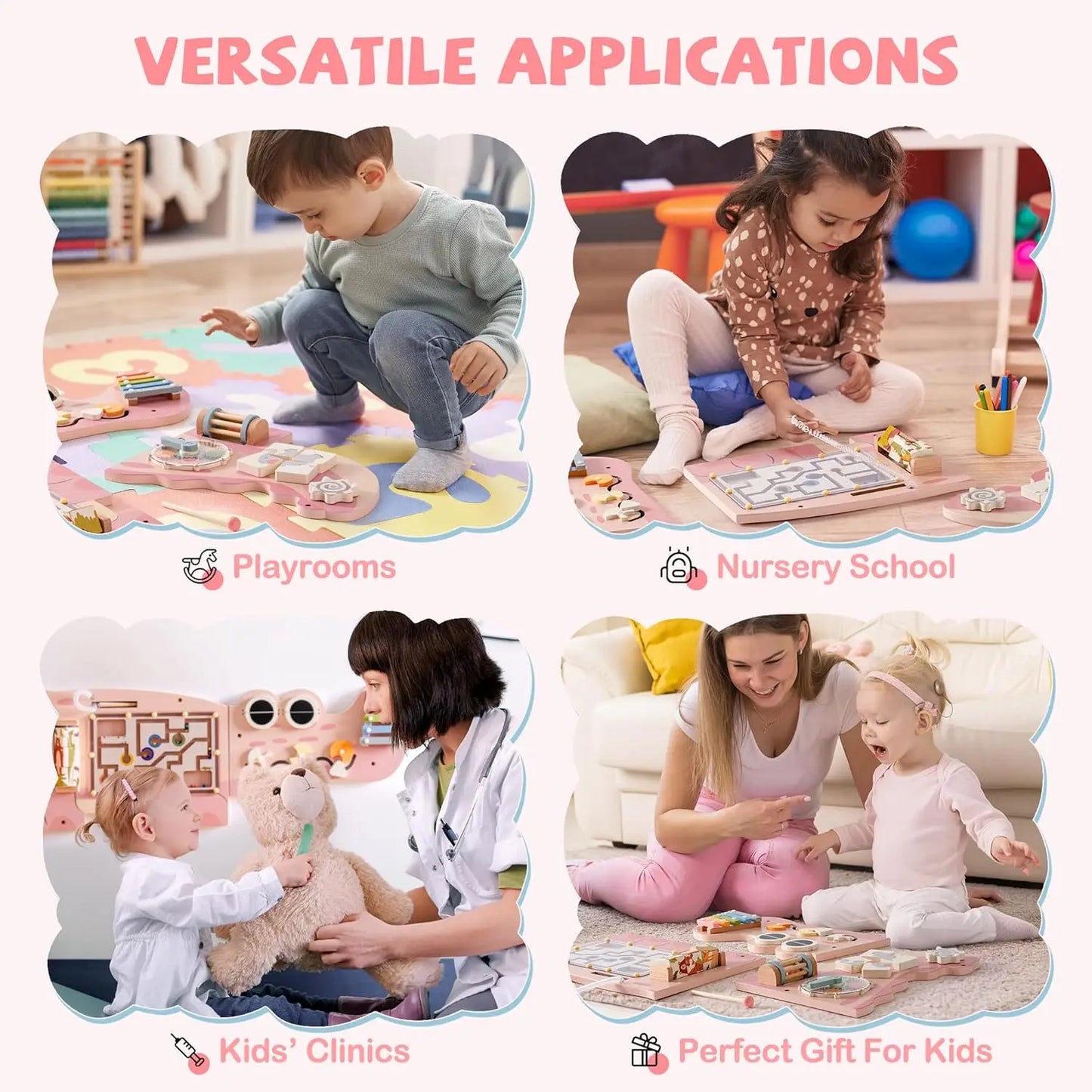 Wooden Busy Board Montessori Learning Toy