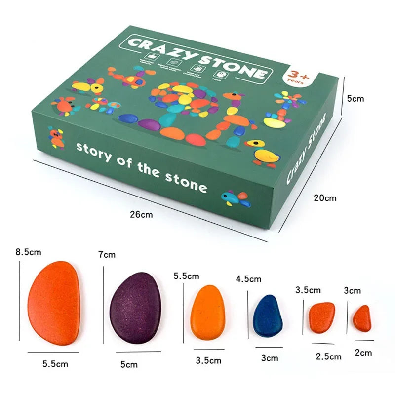 Rainbow Pebbles Montessori 3D Puzzle