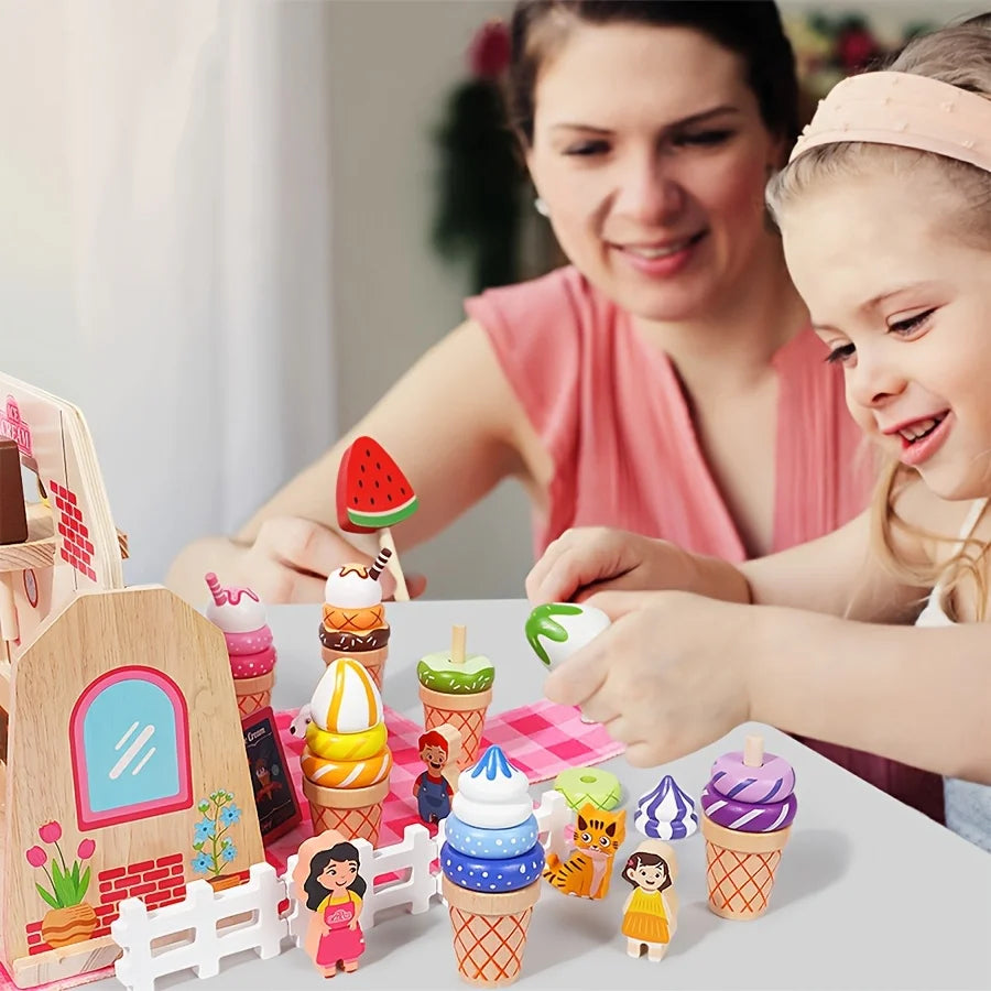 Portable Wooden Pretend Play Toy Set