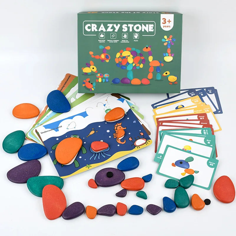 Rainbow Pebbles Montessori 3D Puzzle