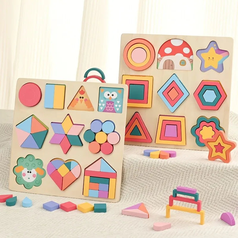 Wooden 3D Geometric Puzzle Learning Toy