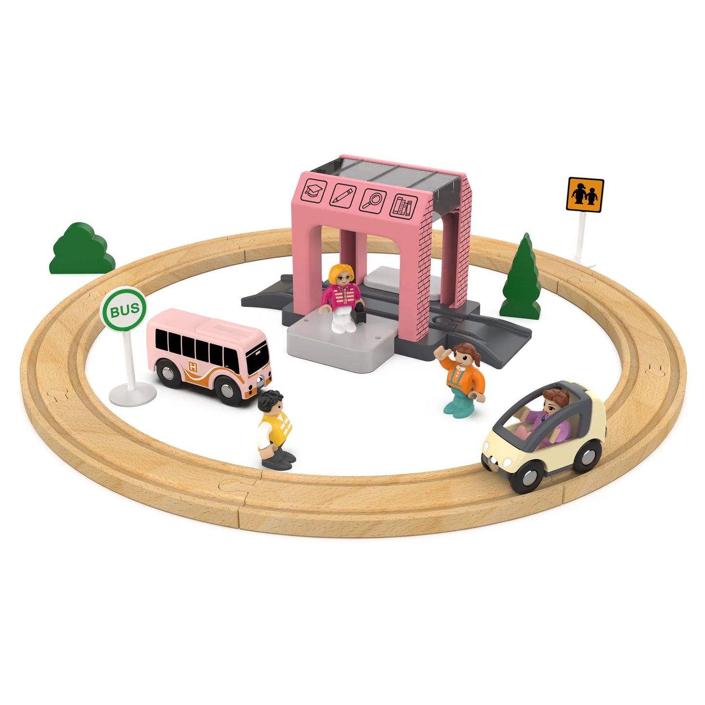 Wooden Railway Track Set
