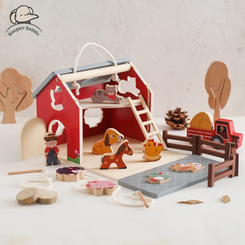 Wooden Simulated Farm Scene Toy