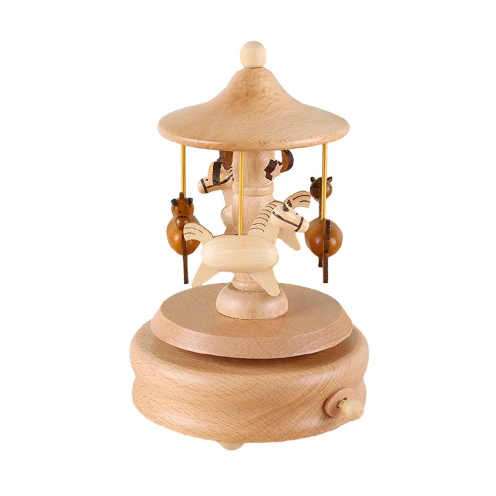 Wooden Carousel Music Box