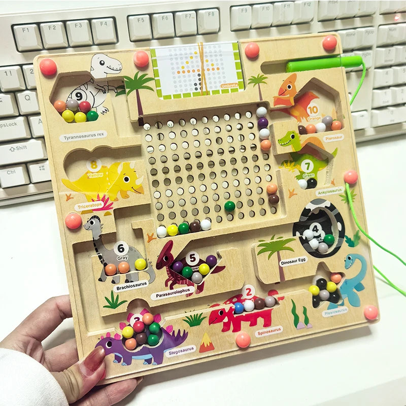 Dinosaur Magnetic Learning Maze for Toddlers
