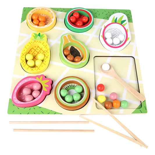 Wooden Fruit Clip Beads Sensory Sorting Toy
