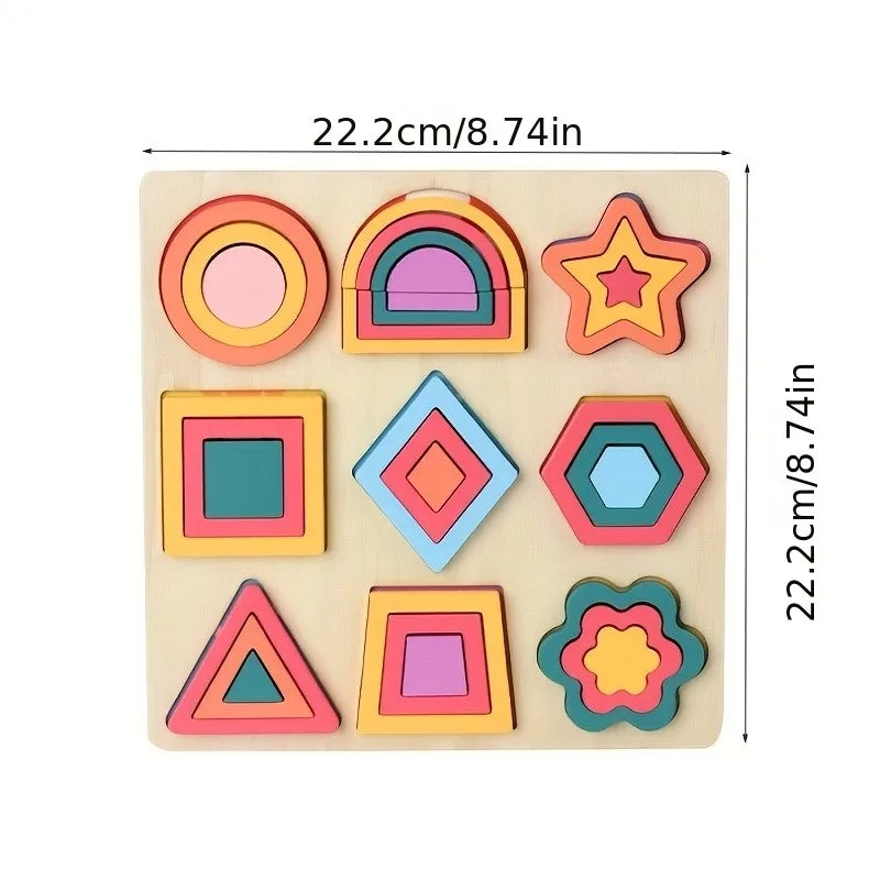 Wooden 3D Geometric Puzzle Learning Toy
