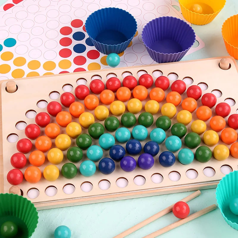 Wooden Color Classification Clip Bead Toy