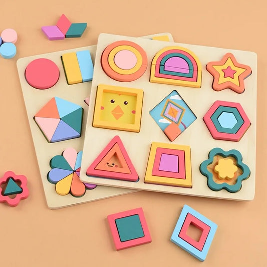 Wooden 3D Geometric Puzzle Learning Toy
