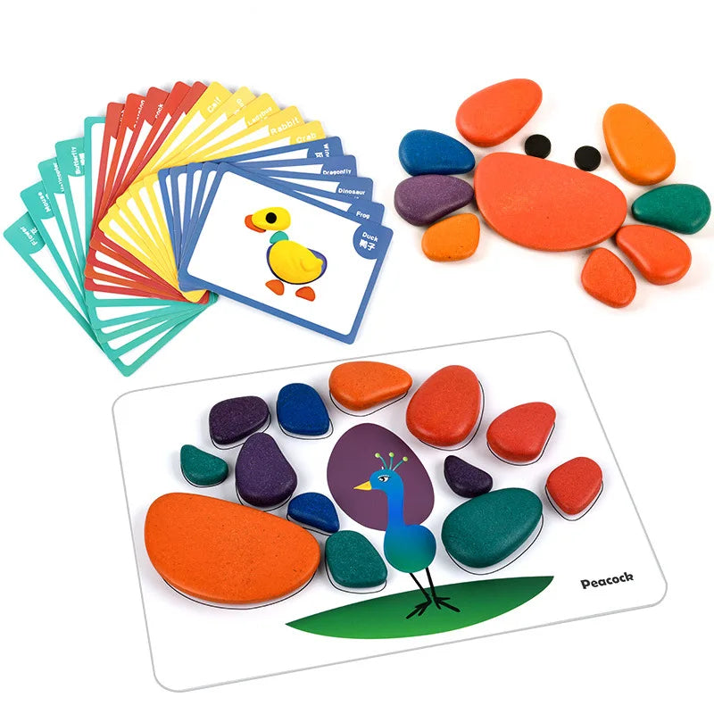 Rainbow Pebbles Montessori 3D Puzzle