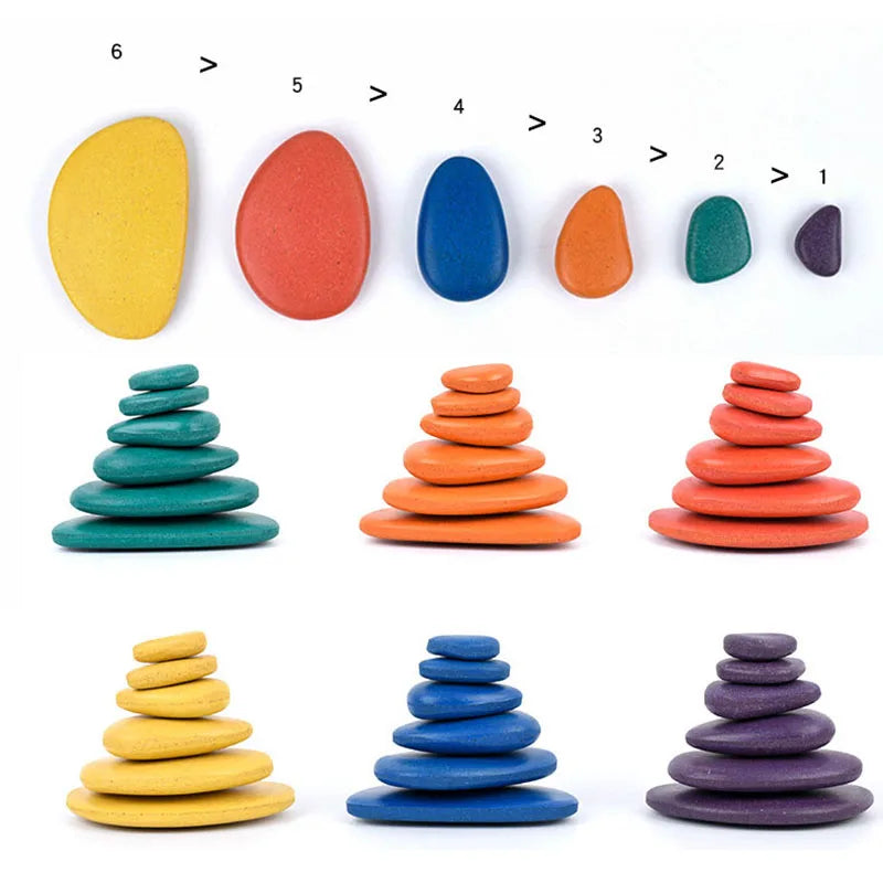 Rainbow Pebbles Montessori 3D Puzzle