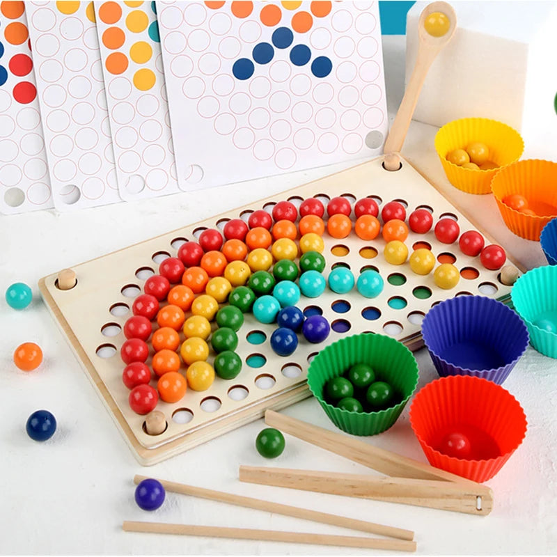 Wooden Color Classification Clip Bead Toy