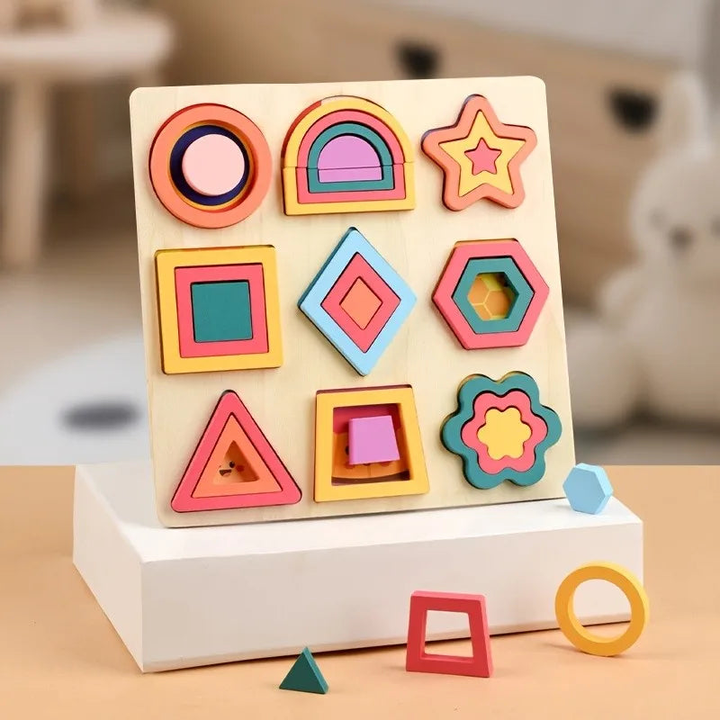 Wooden 3D Geometric Puzzle Learning Toy