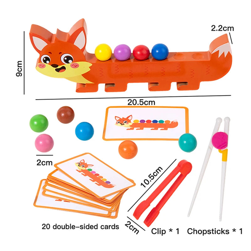 Wooden Animal Matching Clip Puzzle