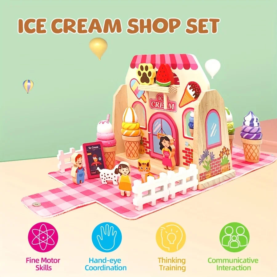 Portable Wooden Pretend Play Toy Set