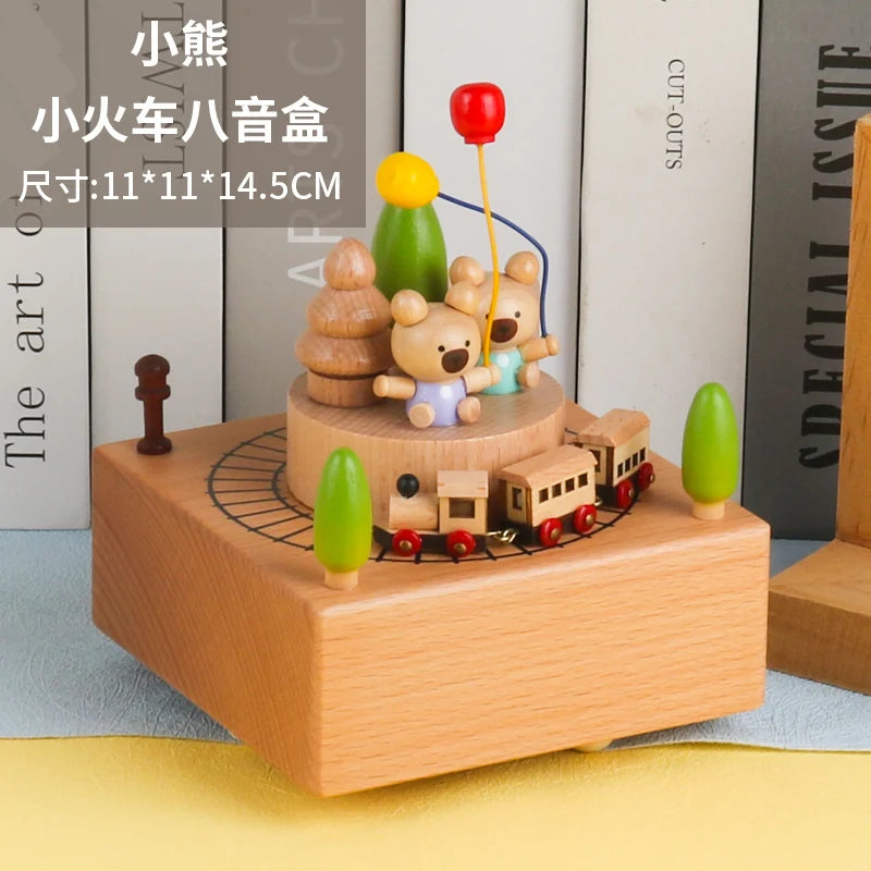 Wooden Carousel Music Box